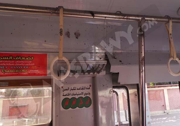 مصراوي يرصد آثار انفجار قنبلة داخل قطار مترو الأنفاق بحلمية الزيتون