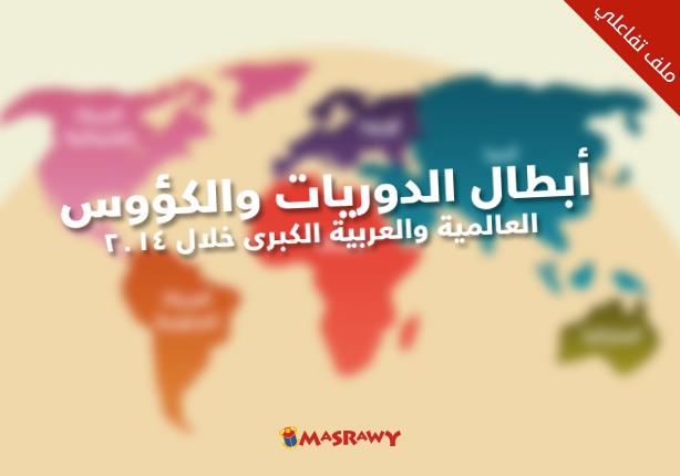 أبطال الدوريات والكؤوس العالمية والعربية الكبري خلال 2014 (ملف تفاعلي)