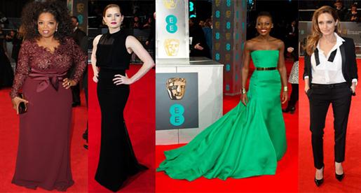 طلات الـ BAFTA لعام 2014: أنجلينا بالبدلة ولوبيتا ساحرة بالزمردي