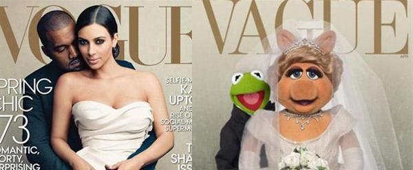 السخرية تنال من كيم كارداشيان وخطيبها على غلاف Vogue