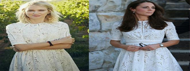 كاثرين ميدلتون ونايومي واتس تتشاركان نفس الفستان 