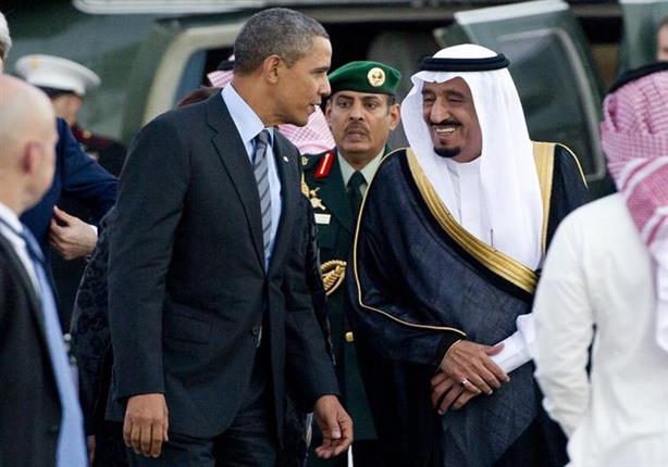 لحظة وصول أوباما إلى السعودية لتأدية العزاء في المللك عبد الله