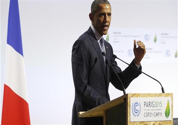 بالفيديو- صافرات الإنذار تعترض خطاب "أوباما" بمؤتمر المناخ