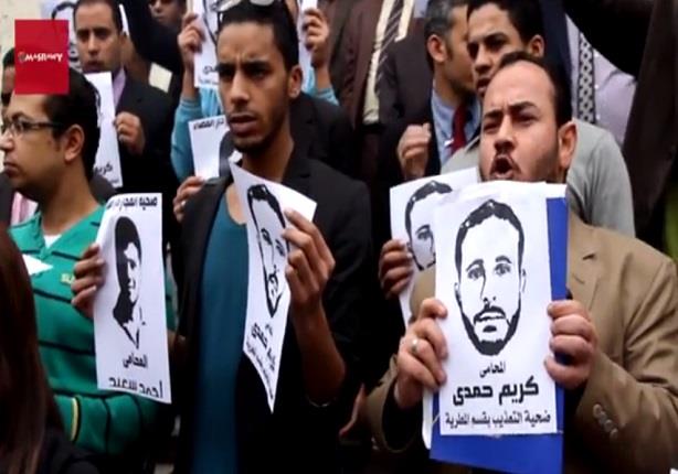 محامون ينظمون وقفة احتجاجية للتنديد بمقتل كريم حمدي وأحمد سعيد