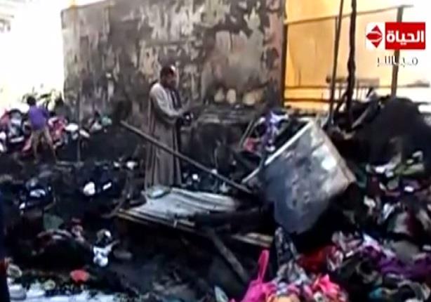 الحماية المدنية تسيطر على حريق دمر 20 محلا" تجاريا" في مدينة كوم أمبو بأسوان