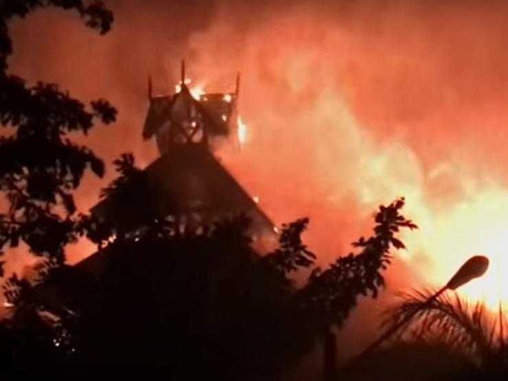   النيران تلتهم فندقا فاخرا بميانمار- فيديو