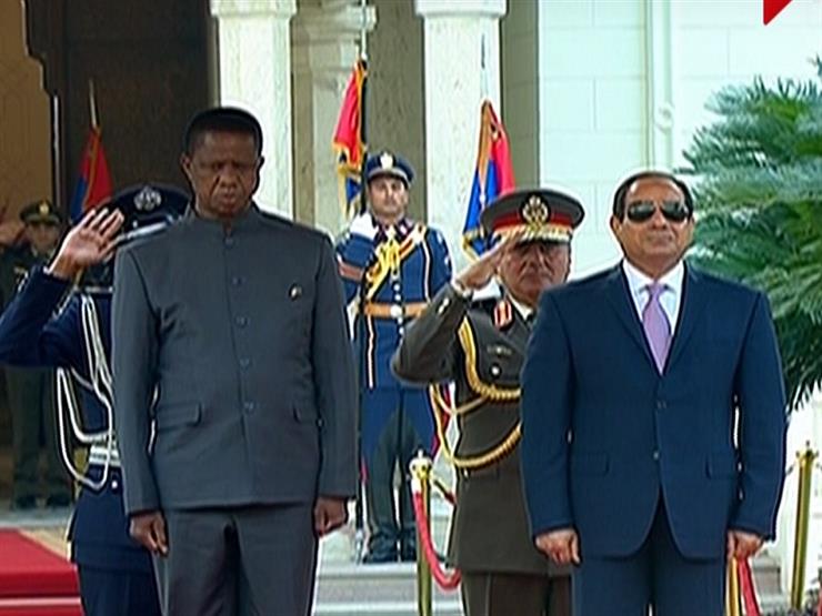 مراسم الاستقبال الرسمية لرئيس زامبيا بقصر الاتحادية -فيديو