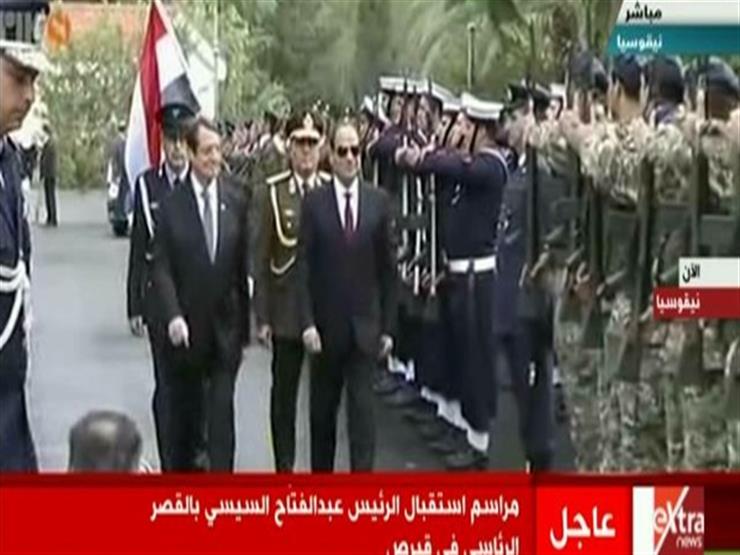 لحظة وصول السيسي إلي القصرالرئاسي بقبرص- فيديو