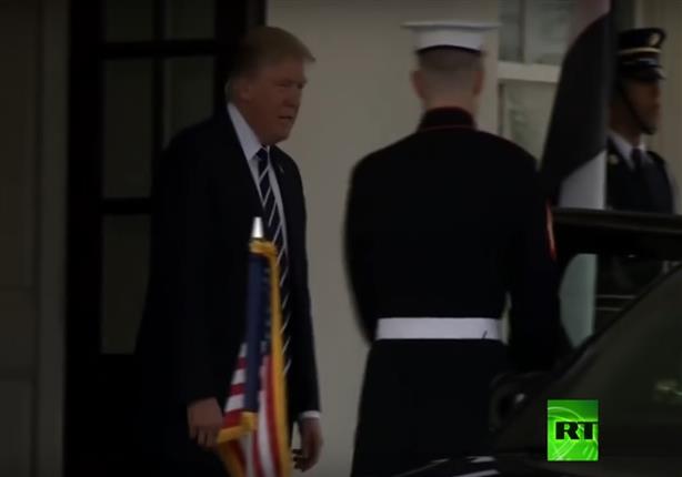 لحظة وصول السيسي إلى البيت الأبيض للقاء ترامب - فيديو