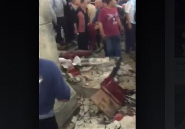 مشاهد مؤثرة داخل كنيسة مارجرجس بعد لحظات من الانفجار..فيديو 