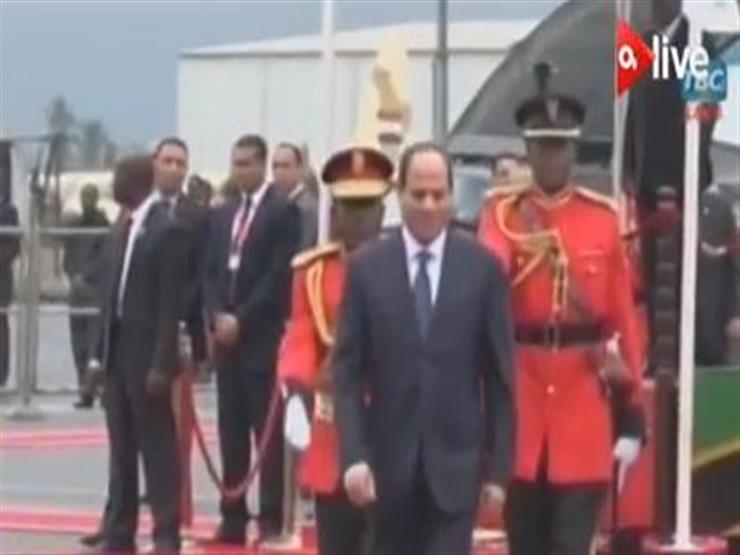 بالفيديو- مراسم استقبال الرئيس السيسي فور وصوله إلى تنزانيا   