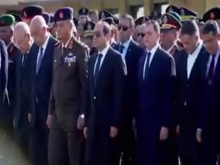 السيسي يتقدم الجنازة العسكرية للعميد ساطع النعماني -فيديو