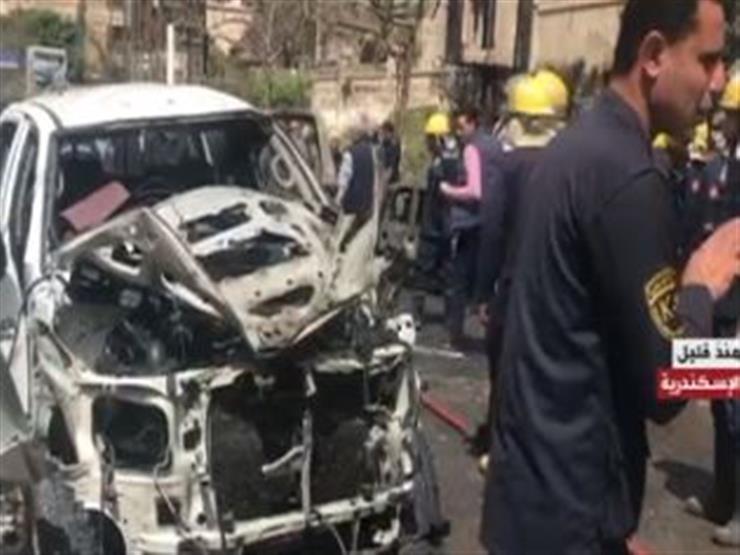 اللقطات الأولى من موقع انفجار في شارع المعسكر بالإسكندرية - فيديو