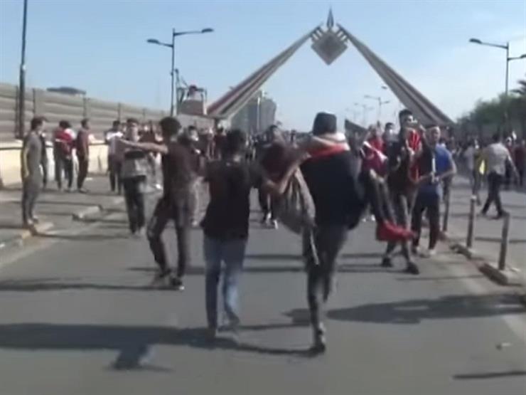 بالفيديو...الأمن العراقي يطلق الرصاص الحي وسط بغداد علي المتظاهرين 