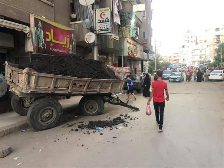 مقطورة طائشة تثير الذعر بمزلقان بوابة المساحة في البحيرة صو مصراوى