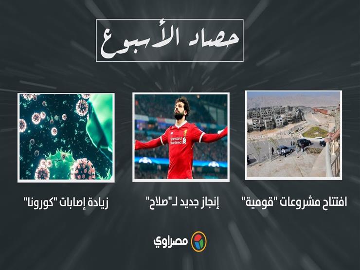 "حصاد الأسبوع: افتتاح مشروعات "قومية" وإنجاز جديد لـ"صلاح" وزيادة إصابات "كورونا