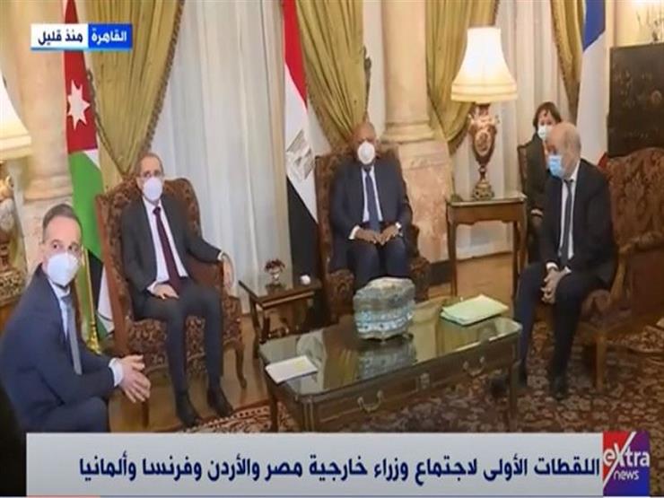 اللقطات الأولى لاجتماع وزراء خارجية مصر والأردن وفرنسا وألمانيا- فيديو