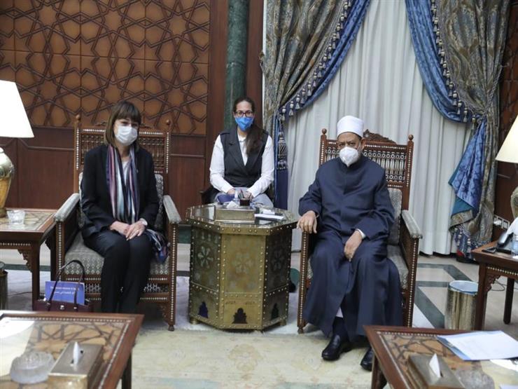 شيخ الأزهر لمنسقة الأمم المتحدة بمصر: حلول الغرب لمشكلاتنا تشوه ثقافتنا وتخلق صراعا جديدا شيخ الأزهر لمنسقة الأمم المتحدة بمصر: حلول الغرب لمشكلاتنا تشوه ثقافتنا وتخلق صراعا جديدا