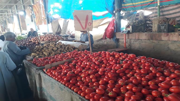 الطماطم بـ 7 جنيهات والموز بـ 15.. أسعار الخضار والفاكهة في سوق السيل بأسوان