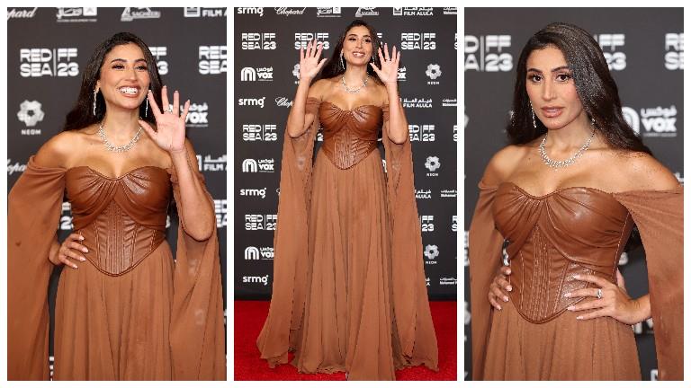 4 صور لـ دينا الشربيني على السجادة الحمراء في مهرجان البحر ا | مصراوى