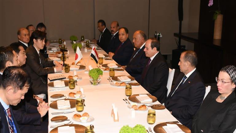 الرئيس السيسي ورئيس وزراء اليابان يعقدان جلسة مباحثات موسعة فى دبى