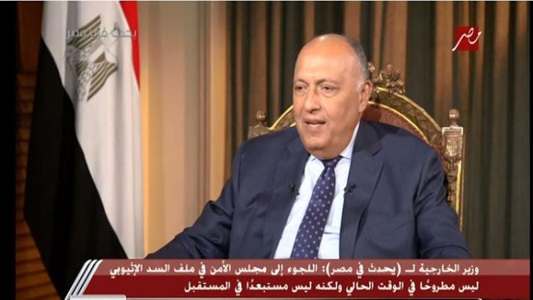 وزير الخارجية: اللجوء لمجلس الأمن بشأن سد النهضة ليس مطروحًا حاليًا ولكنه ليس مستبعد في ظروف أخرى