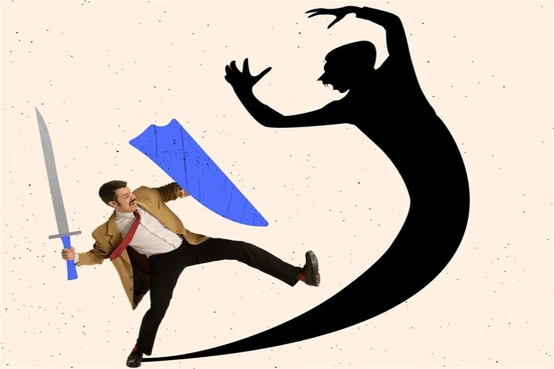 creative-artwork-businessman-fighting-his-600nw-2096017093