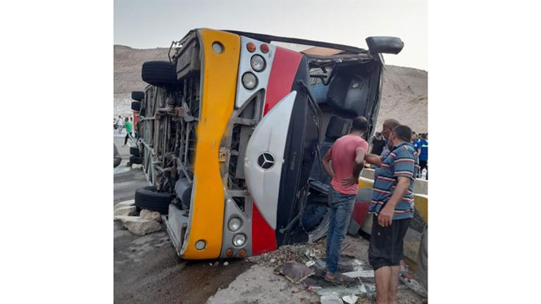 الصحة تكشف تفاصيل الوضع الصحي لمصابي حادث انقلاب أتوبيس الجلالة