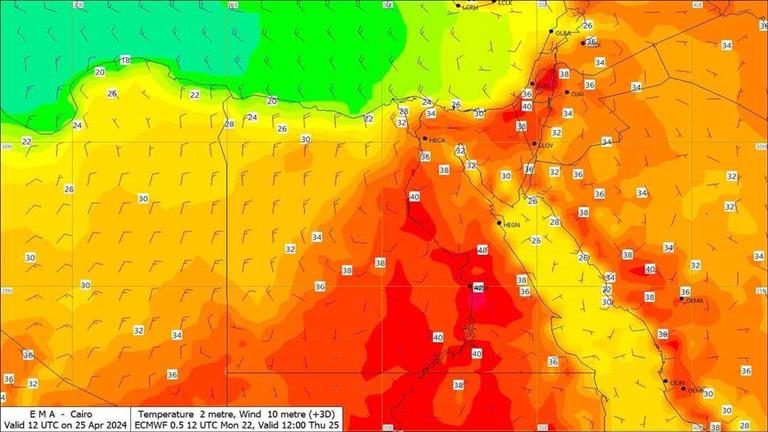  تصل لـ40 درجة  مئوية.. الأرصاد تحذر من موجة شديدة الحرارة  خلال الـ3 أيام القادمة