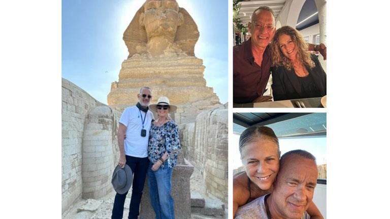 توم هانكس يحتفل بذكرى زواجه الـ 36 بصور من زيارته لمصر