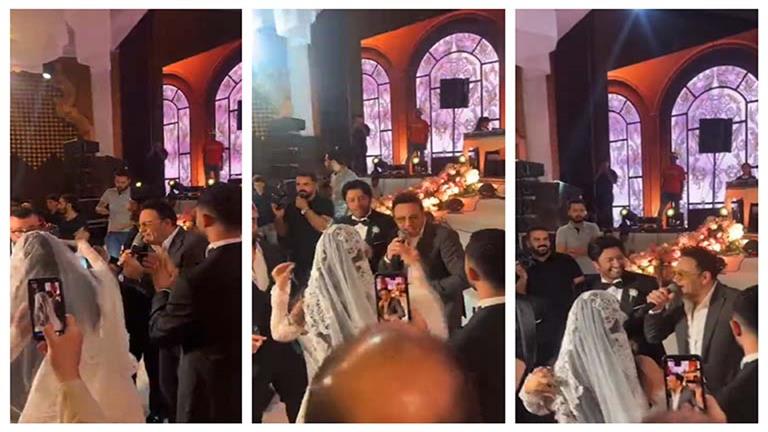 صور- مصطفى قمر يشتعل حفل زفاف ابنة سامح يسري