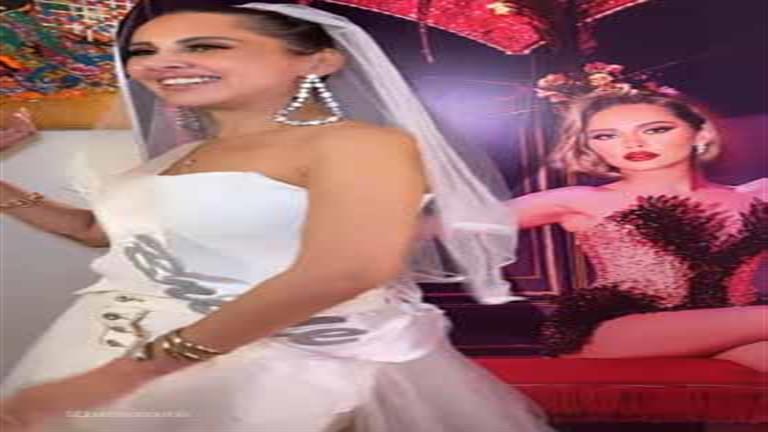 ياسمين رئيس تظهر بفستان أبيض وتاج وطرحة.. وصديقاتها: العروسة