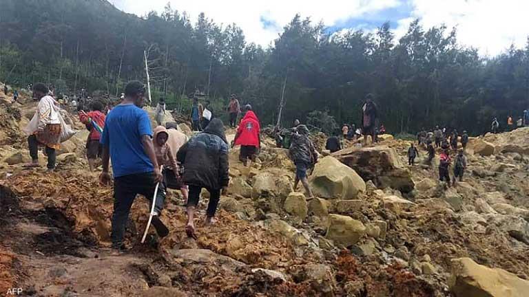 مخاوف من وفاة 670 شخصًا بعد انهيار أرضي في بابوا غينيا الجديدة