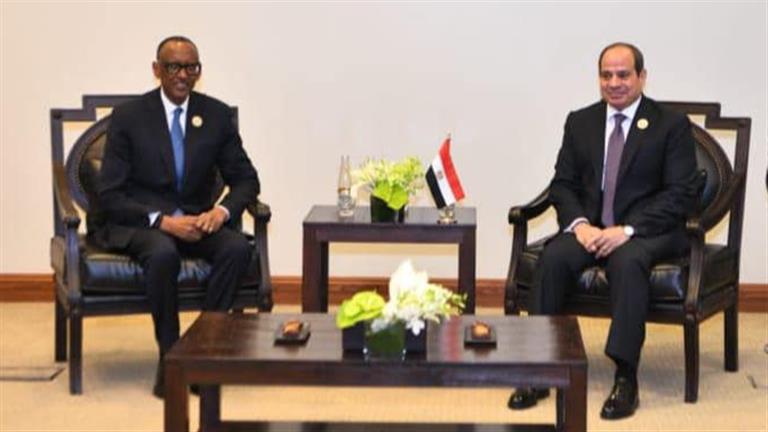 السيسي يلتقي رئيس جمهورية رواندا على هامش انعقاد مؤتمر الاستجابة الإنسانية الطارئة في غزة