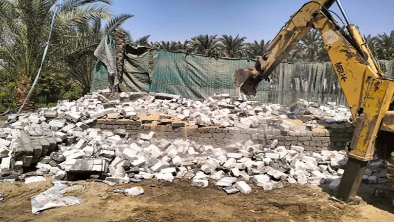 محافظة الجيزة: إزالة 53 حالة بناء مخالف وتعديات على الأراضي - صور 