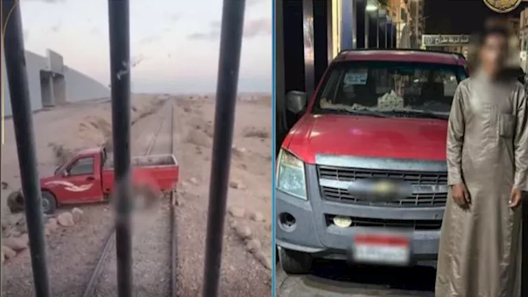 فيديو مثير| سائق ربع نقل يعبر شريط السكة الحديد بمطروح.. وتحرك عاجل من الداخلية