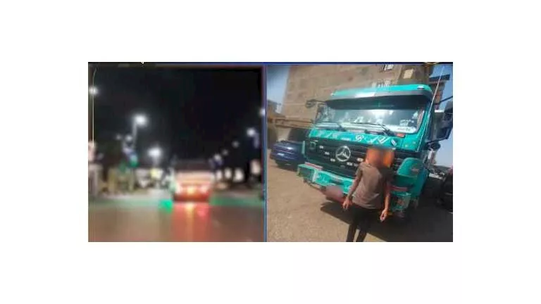 إضاءة خطرة.. الداخلية تكشف ملابسات فيديو لقائد سيارة نقل بسوهاج