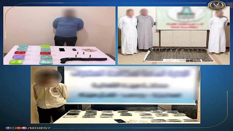 مقتل 3 عناصر شديدة الخطورة وضبط مخدرات بـ128 مليون جنيه في 3 محافظات | صور