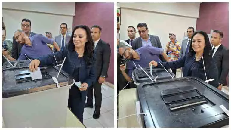 وزيرة التضامن تدلي بصوتها في انتخابات مجلس النواب 2025 | فيديو وصور