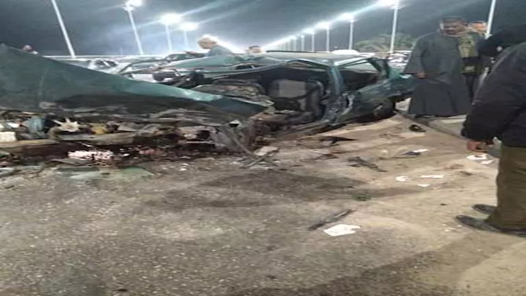 بالأسماء.. إصابة 5 أشخاص في حادث تصادم أعلى كوبري أسيوط العلوي