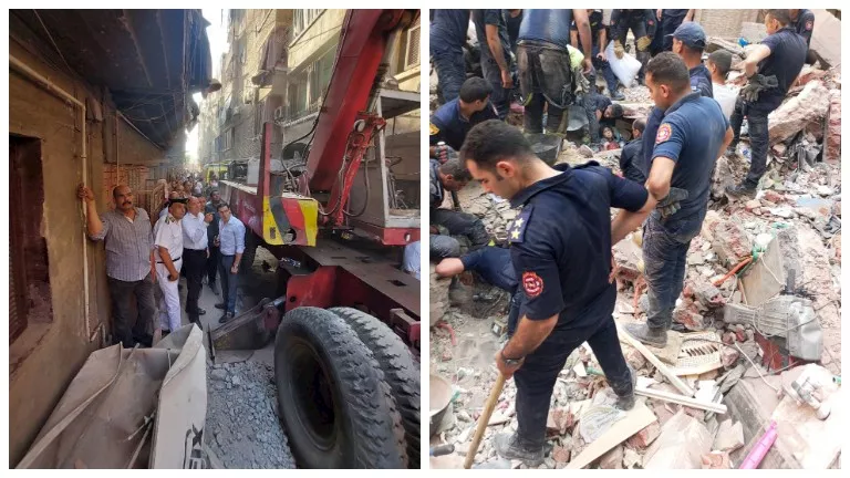 لحظة إنقاذ طفلة بعد أكثر من 7 ساعات تحت أنقاض عقاري حدائق القبة