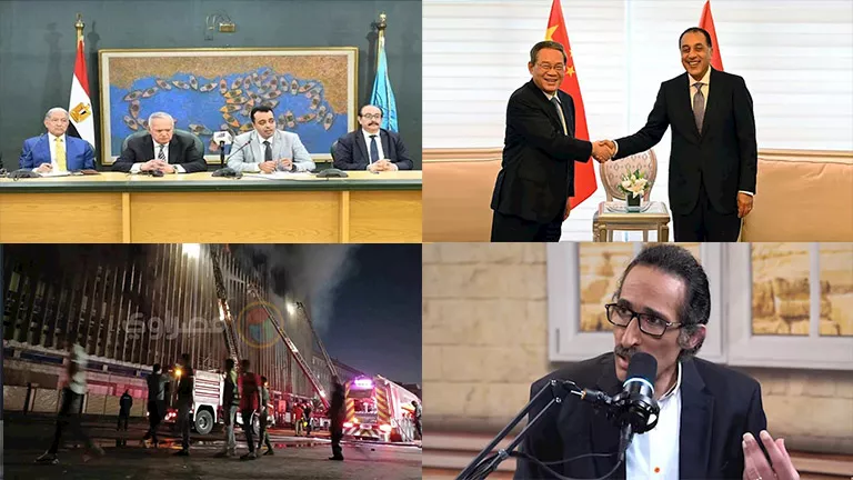 حدث منتصف الليل| السيطرة على تجدد حريق سنترال رمسيس.. وشكاوى