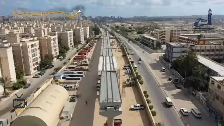 مشروع القرن في عروس البحر.. 14 صورة جوية للمرحلة الأولى من مترو الإسكندرية 