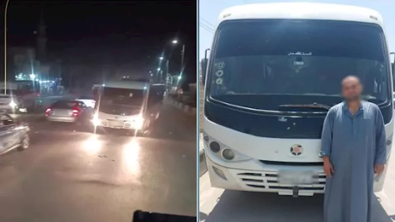 "يسير عكس الاتجاه".. ضبط سائق ميني باص عرّض حياته والآخرين للخطر