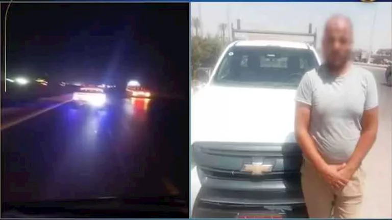 وضع كشاف خلفي على سيارته.. ضبط سائق عرض حياة المواطنين للخطر