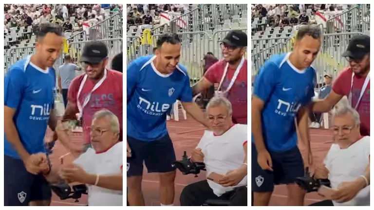 لفتة إنسانية مميزة لناصر منسي خلال مباراة الزمالك والمصري