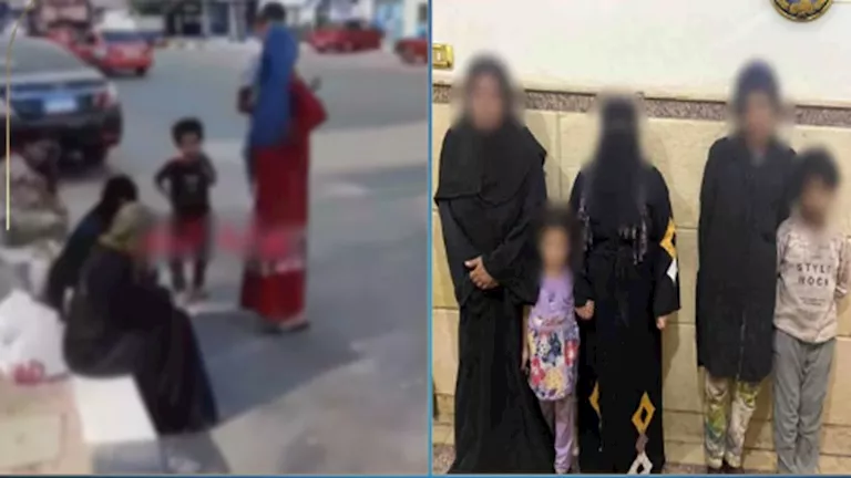 فيديو صادم.. 3 سيدات وطفلان يمارسون التسول في شوارع الإسماعيلية