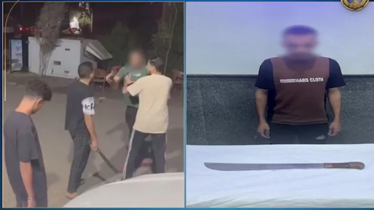 بسبب ركن سيارة.. مالك مقهى يهدد طالبًا بسلاح أبيض في الشرقية | فيديو