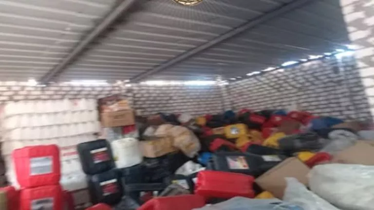 الشرطة تداهم مخزن لتعبئة زيوت السيارات في سوهاج