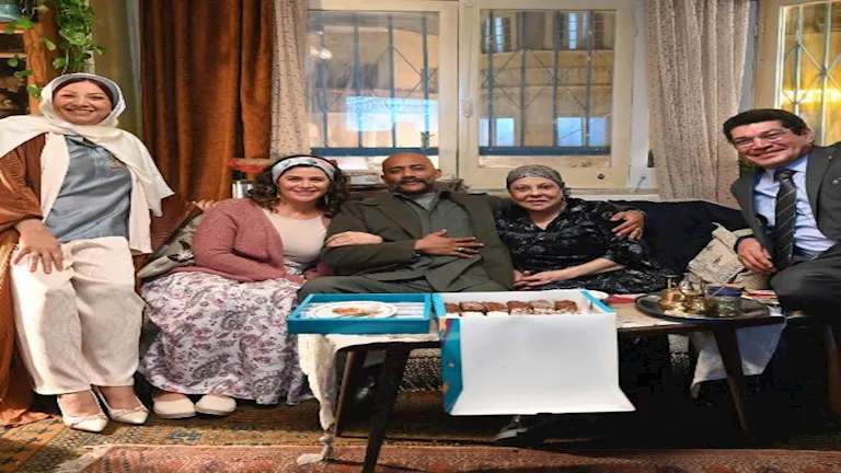 محمد رمضان من كواليس عشماوي برفقة إسعاد يونس وانتصار وباسم سمرة